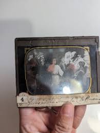 Magic Lantern glass slide Jesus in the Temple Hoffman Religious crack on corner | eBay
