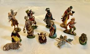 VINTAGE NATIVITY FIGURINES - 12 PIECES - HARD RUBBER - ITALY - 5" TALL | eBay