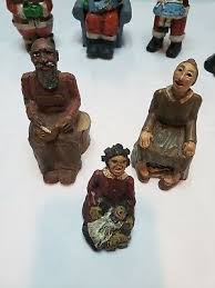 Folk Art Resin Figures Marked G.W.R Rustic primitive 1980's GWR | eBay