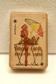 Vintage Artist Playing Cards Pin-Up Girls Glass-o-Lac Coated ...