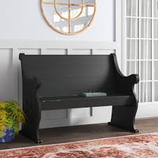 Lark Manor™ Payton Black Wood Storage Bench with ...