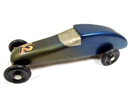 Early Pinewood Derby race car Boattail Era wood vintage toy ...