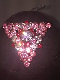 Vintage D&E Juliana 2" Triangle Pink and Red Brooch and Earrings Verified Pieces | eBay