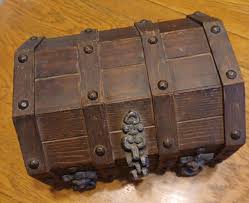 Vintage Pirate Treasure Chest With Lion Heads (9.5" X 7.5" X ...