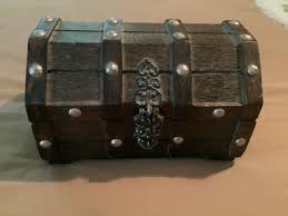 Vintage Gothic Wood Treasure Pirate Chest Jewelry storage ...