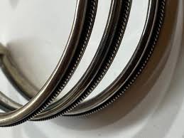 Large Detailed Three-Band Sterling Silver Cuff with Micro ...