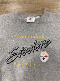 Vintage 90's NFL Pittsburgh Steelers Logo Athletic Gray ...