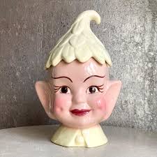 Pixie Cookie Jar, Yellow Capped Sprite, Whimsical Elf, Mid ...