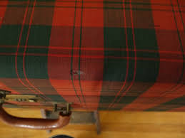 Vintage Green and Red Plaid Suitcase Large With Monogram ...