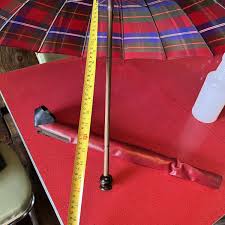 Vintage plaid umbrella cane shaft parasol | eBay