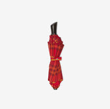 Check Folding Umbrella in Currant | Burberry® Official