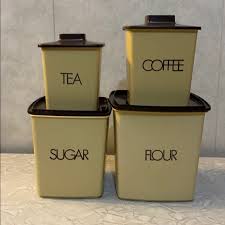 Dining | 7s Vintage Square Plastic Canister Set Retro | Poshmark