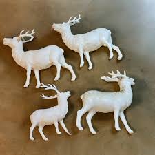 Small White Plastic Reindeer, You Pick - Etsy