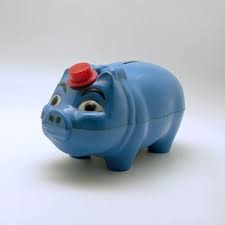 Vintage A. J. RENZI Large Plastic Pig Bank, Blue Piggy - Etsy