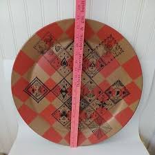 MCM Tray Metal Tin Round 1960s Wall Decore 19” Plate ...