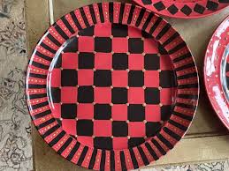 CHRISTMAS CENTERPIECE SET OF 3 PLATTERS HOLIDAY HAND PAINTED ...