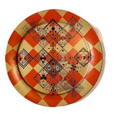 Vintage Large Round Metal Tray, Retro 1960's Card Themed ...