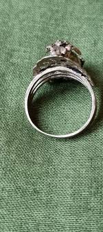 Vintage Silver Ring with Dark Stone | eBay