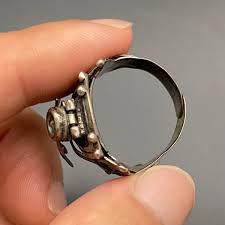 Vintage Mexico Poison Ring Sterling Silver Ring Adjustable ...