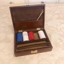 Vintage Poker Chip Set in Vinyl Box Beautiful Vintage Poker ...
