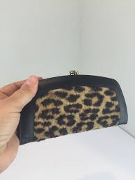 Costly in the Jungle - Vintage 1950s 1960s Baronet Printed Leopard Faux Fur Black Leather Wallet - Etsy