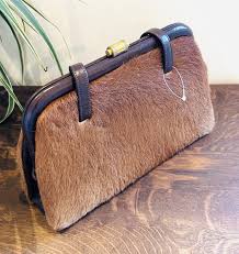 Vintage Handbag 1920s Leather & Fur By Wa-Lea-Co | eBay