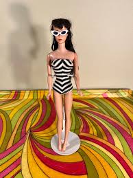 Vintage 60's Number 4 Shiny Face Brunette Pony Tail Barbie With Original Bathing Suit and Cat Eye Glasses ****doll Has Been Played With. - Etsy