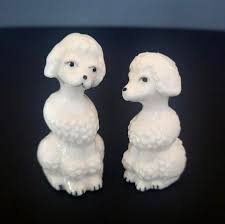 Adorable Vintage Porcelain Poodle Salt and Pepper Set, Retro ...