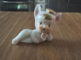 Vintage Girl Elf In Angel Costume Figurine Flower Gold Halo Made In Japan | eBay