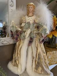 Christmas Angel Table or Tree Topper 16" GRAPE VINE Gold ...