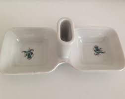 Vintage Porcelain Salt and Pepper Cellar - Double Open Salt Cellar - Salt and Pepper Holder - Etsy