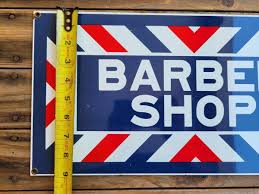 Barber Shop porcelain metal vintage style advertising sign 9 ...