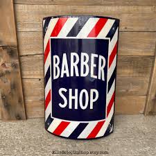 Classic Curved Barber Shop Sign, Vintage Porcelain Signage ...