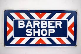 Vintage Porcelain Metal Barber Shop Sign Original 18" x 9 ...