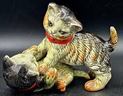 Vnt Royal Japan Hand-painted Playful Kitten Figurine | eBay