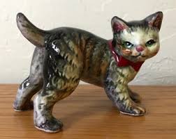 Vintage Kasuga Ware Ceramic Cat Figurine - Etsy