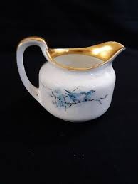 Vintage RS GERMANY Porcelain 6 oz Creamer Blue Birds w Gold Karat Trim | eBay