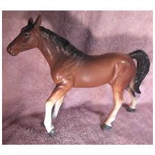 Brown Porcelain Horse Numbered Japan. For Sale at Ruby Lane