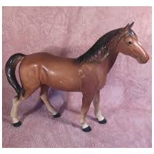 Brown Porcelain Horse Numbered Japan. For Sale at Ruby Lane