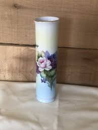 Vintage Lefton China Bud Vase Purple Pink Flowers 7” Gold ...