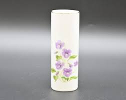 Vintage Ceramic Vase OMC Japanese Porcelain Purple Flower ...