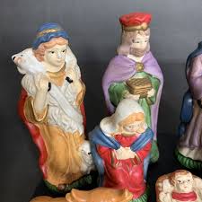 Kirkland's Ceramic Nativity Set Of 10 Figures And 1 Base Approx 4” | eBay