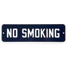 No Smoking Porcelain Sign