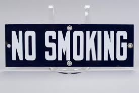 Lot - VINTAGE PORCELAIN AND ENAMEL "NO SMOKING" SIGN