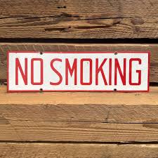 Double-Sided Porcelain "No Smoking" Sign — Aurora Mills