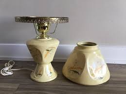 Vintage Ceramic Table Lamp Floral Mid-century - Etsy