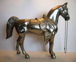 Vintage 1950s Large Heavy Silver Metal Horse Only From ...