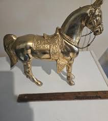 Vintage Metal Horse Statue - Etsy