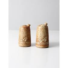 Vintage Studio Pottery Salt and Pepper Shakers Set | Chairish