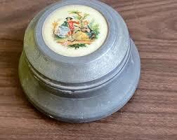 Vintage Aluminum Powder Puff Music Box - Etsy